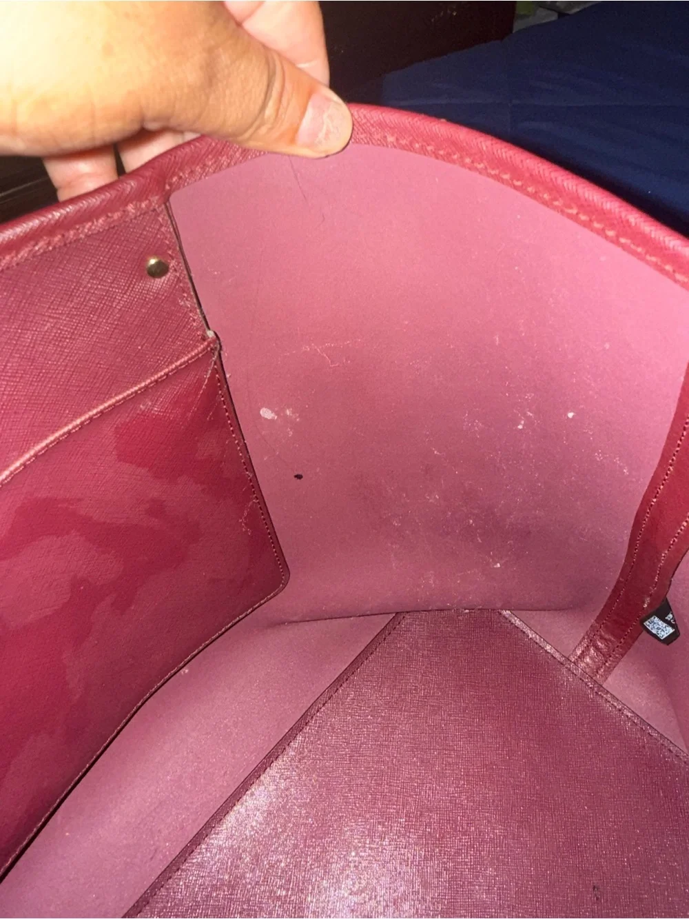 Michael Kors Burgundy Leather Tote with Signature MK Charm